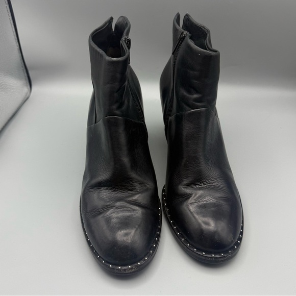 PAUL GREEN Stella Stud Black Leather Block Heel Booties Size us 7.5 - Picture 2 of 9